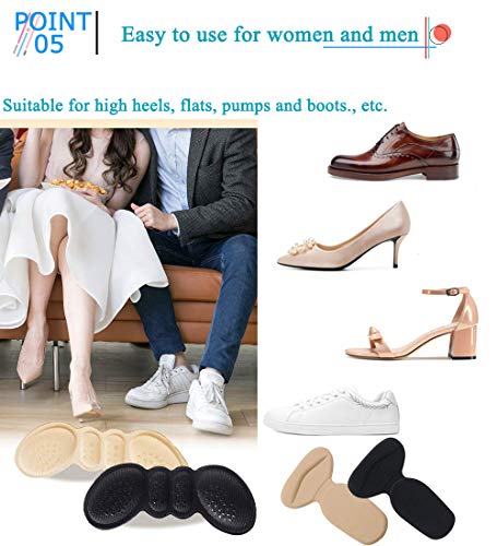 Silica Gel & Fabric Heel Cushion Inserts -Heel Grips & Shoe Inserts for Men's and Women's Loose Shoes, Shoe Pads for Shoes Too Big, Blister Prevention,Non Slip Back of Heel Liners, 4 Pairs (Khaki)