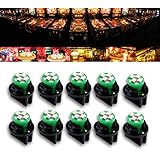 PA 10PCS #555 T10 LED Pinball Machine Lights 6.3V 4SMD + Bulb Socket Twist Lock Wedge Instrument Base (Green)