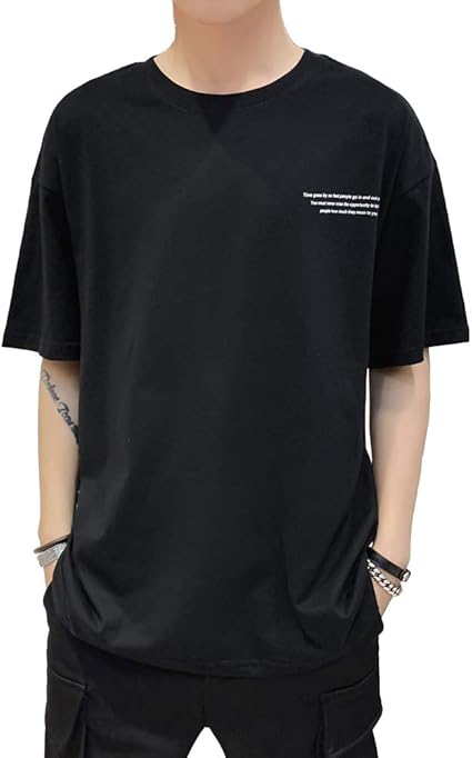 Amazon Faston Tシャツ メンズ 半袖 綿100 吸汗速乾 ゆったり カットソー Tシャツ プリント おしゃれ 通勤 通学 夏季対応 メンズファッション Tシャツ メンズ 五分袖 七分袖 Tシャツ メンズ インナーシャツ メンズ 上質仕様 Fat08 Tシャツ カットソー 通販