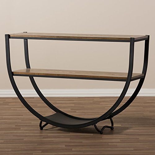 Rustic Industrial Console Table - Accent Vintage Modern Sofa Table - Wood And Metal Construction