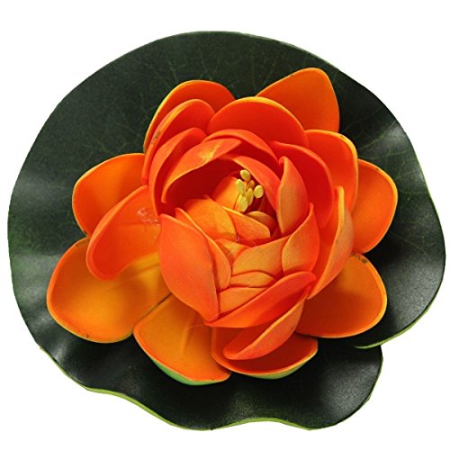 Mallofusa Aquarium Garden Pond Floating Lotus Decoration (Orange)