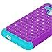Fierce XL Case, EC™ Hybrid [Dual Layer] [Drop Protection] Studded Rhinestone Crystal Bling Protective Case Cover For Alcatel OneTouch Fierce XL (Purple+Teal)