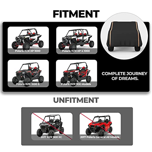 UTV Cover, kemimoto Heavy Duty RZR Cover 23 seaters with Reflective