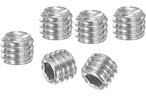 PATIKIL 100 Pcs Hex Socket Grub Screw, M4x3mm Flat Point Grub Bolt 304 Stainless Steel Head Socket Set Screws for Door Handle