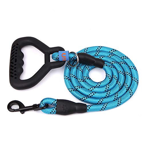YIHATA Dog Leash Dog Leashes 6 FT Dog Training Walking Leashes with Ergonomic Soft Rubber Handle and Highly Reflective Threads, Chew Proof, Ideal for Large Medium Small Dogs (Blue) - Thumbnail 7