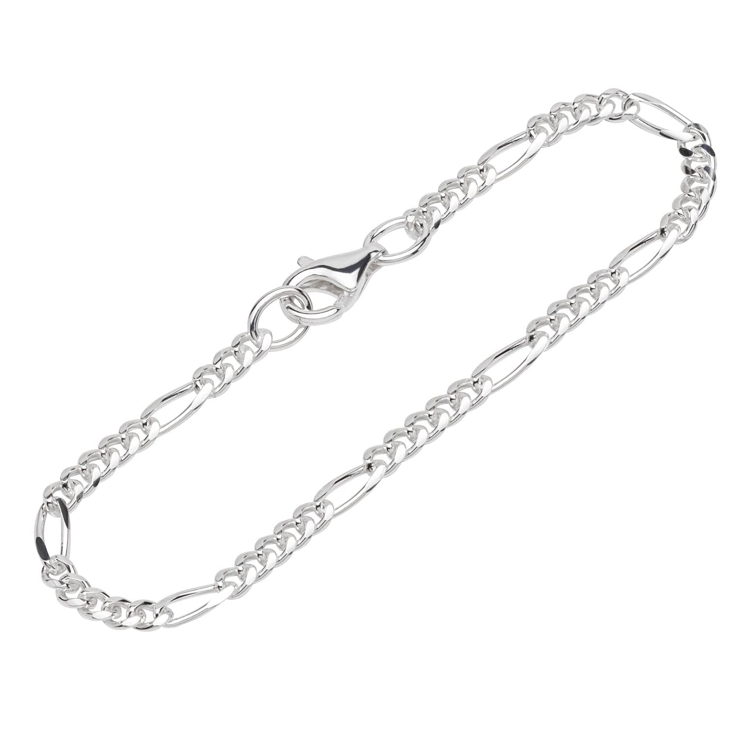 NKlaus Bracelet 925 Sterling Silver 19cm Figaro curb chain oval polished Bracelet 12378