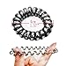 Spiral Hair Ties Traceless No Crease, Coil Hair Ties, Phone Cord Hair Ties, Hair Coils, KeyChain Bracelet Hair Ties, Colorful Ponytail Holder, Rubber Bands for Women Girls With 2 Black Hair Elastics