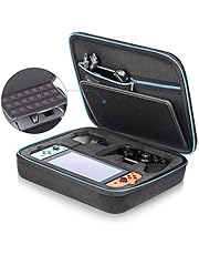 iAmer Custodia per Nintendo Switch, Case da Trasporto per Console Switch, Adattatore Presa, Joy-Con Grip (o Pro Controller), Cavo HDMI, Strap e altri Accessori con 21 Cartucce di Gioco