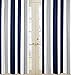 Sweet Jojo Designs Navy Blue, Gray and White Window Treatment Panels for Stripe Collection - Set of 2