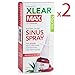 Xlear MAX Natural Xylitol Saline Nasal Spray with Capsicum and Aloe - Fast Acting for Sinus Pressure, Decongestant, Headache, Dry Nose, 1.5 fl oz (Pack of 2)