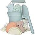 ForeverElla Silicone Beach Toy Set - Eco-Friendly, Easy to Clean, 5 Sand Toy Molds, Shovel & Beach Bag - Beach Toys for Kids Ages 4-8, Toddlers 1-3, Baby Beach Toys - Travel Friendly