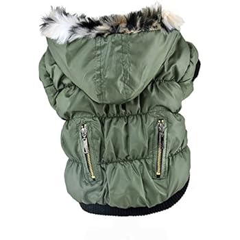 Soly Tech Winter Pet Cat Dog Soft Padded Coat Hooded Jacket Small Dog Clothes XS-XXL