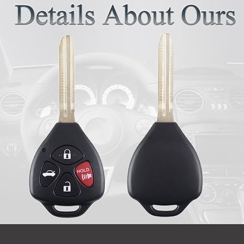 RemoteSuperMarket Replacement Key Fob For Toyota Camry Sedan 2007-2010 (Black, HYQ12BBY)