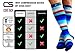 Compression Socks for Men & Women - BEST Graduated Athletic Fit for Running, Nurses, Shin Splints, Flight Travel, & Maternity Pregnancy - Boost Stamina, Circulation & Recovery (Cool Stripes, L/XL)