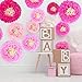 Winlyn 16 Pcs Paper Flower Decorations Set Tissue Paper Flowers Pom Paper Flowers 4 Pink Colors 6.7