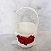 ATAILOVE 2 Pcs Flower Girl Basket Set- Elegant Royal Love Wedding Flower Baskets (Red)