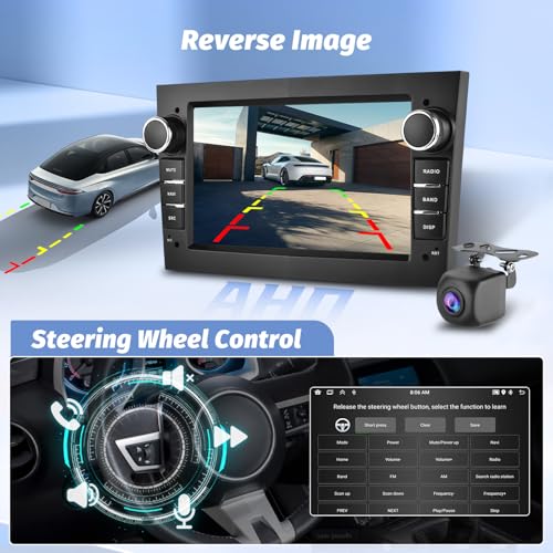 [2G+64G] Android 15 Car Radio for Opel Corsa Astra Meriva Vivaro Combo Antara Carplay Wireless Android Auto 7 Inch 2 Din Radio with GPS Navi Bluetooth WiFi RDS Hi-FI FM Backup Camera (Black)