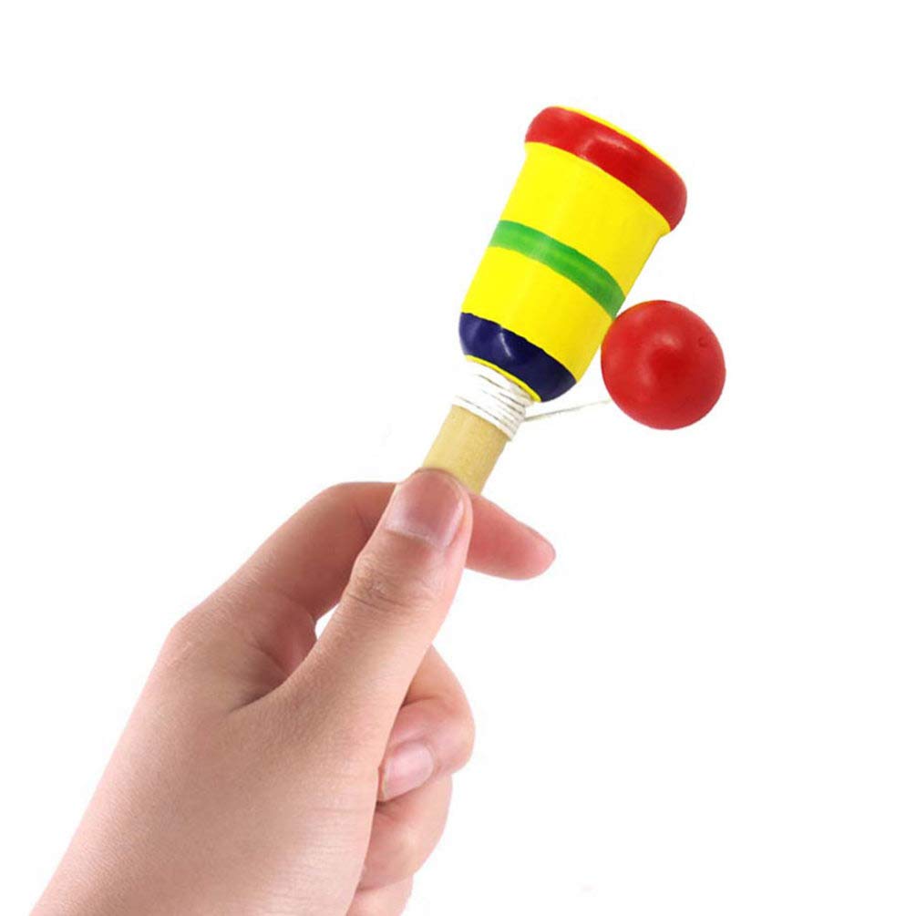 BESPORTBLE Wooden Kendama Toy Kendama Wood Toy Japanese Cup and Ball Catch Ball in Cup Game Traditional Japanese Toss and Catch Skill Game (Random Color)