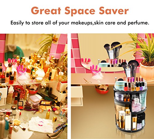 image for PlusMart Makeup Organizer, Cosmetic Organizer Adjustable,360 Degree Ro
