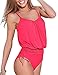 Imagine Womens Sexy Strapless Blouson Tankini One Piece Tube Swimsuit Bikini