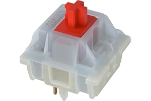 GATERON KS-3X1 Milky Red Linear Keyboard Switches, Full Milky Through-Hole LED 5 Pin Key Switches Compatible for MX Mechanical Keyboard (35PCS)