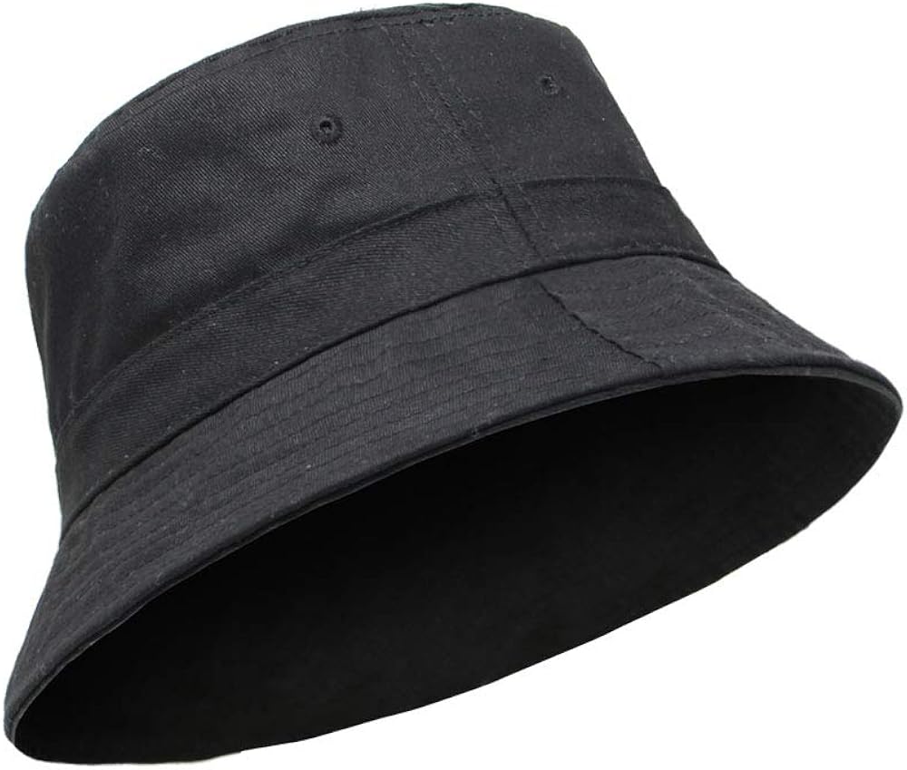 CHOK.LIDS Cotton Bucket Hats Unisex Wide Brim Outdoor Summer Cap Hiking Beach Sports (Black) at  Men’s Clothing store
