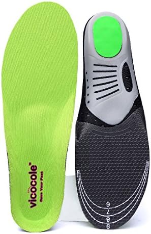 VICOCOLE Men and Women's Full Orthotics Shoe Insoles,Cushioning Arch Support Inserts For Flat Feet,Feet Pain,Plantar Fasciitis,pronation,Bunion Green Women 6-9