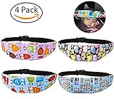 Leyaron 4 Pcs Toddler Car Seat Infants and Baby Head Support, Car Seat Neck Relief Head Strap, Safety Stroller Adjustable Head Holder Sleep Belt
