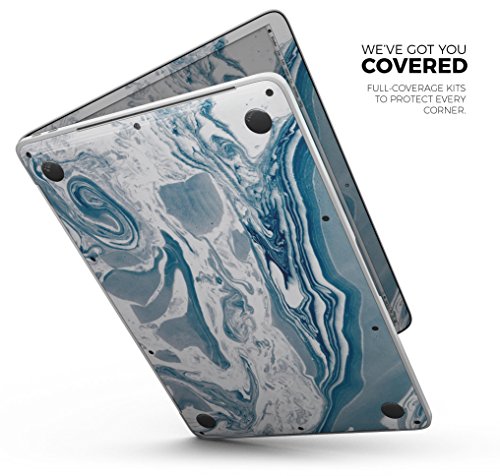 Marble Pattern Design Skinz Premium Full-Body Cover Wrap Decal Skin-Kit for the MacBook 15" Pro with Retina Display (A1398) - Mixtured Blue 57 Textured Marble
