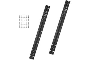 Yeecheng 2-Pack 18-Inch Black Stainless Steel Heavy Duty Continuous & Piano Hinge, 2" Open Width Piano Boat Hinges, with Pre-Drilled Holes and Screws, Ideal for Piano Cabinets ane Wooden Box.