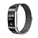 Abeky Milanese Band Fitbit Charge 2 Replacement Bands Fitbit Charge 2 HR Metal bands Smart Watch Accessories Bracelet Strap Loop Wristband Stainless Steel with Magnetic Clasp(Large Small)