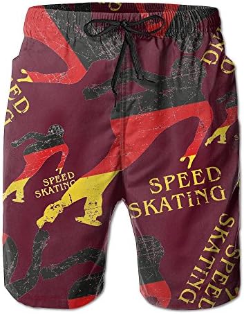 German Flag Speed Skating Men Swim Beach Shorts Loose Surf Running Pants With Pockets