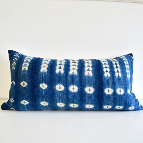 Indigo Mudcloth Blue Mali Pillow Cover 12x24 Lumbar