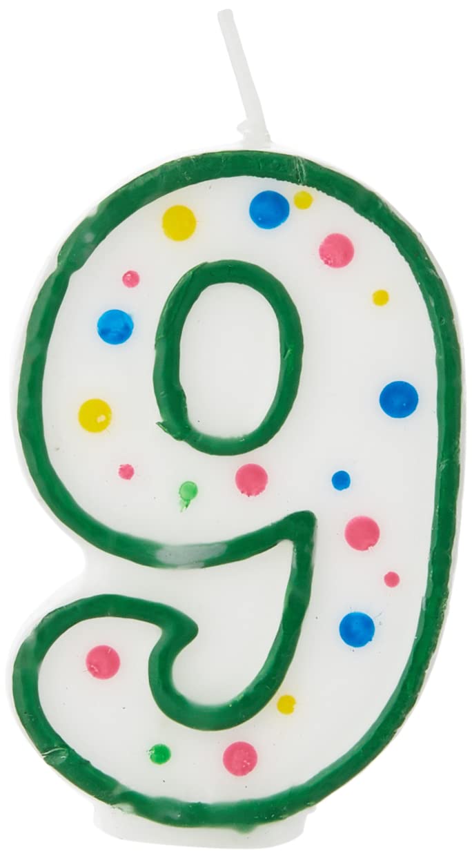 PME CA049 Green Number 9 Candle, Large Size