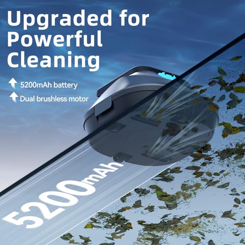 (2026 New) Pondee X2 Robotic Pool Vacuum, Cordless Pool Cleaner with 200-Min Runtime, Auto-Parking, 3.3h Fast Charging, for Above-Ground & Flat-Bottom Inground Pools up to 1290 sq.ft, Blue
