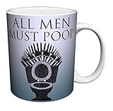 All Men Must Poop Game of Thrones Spoof Novelty Toilet Bathroom Humor Ceramic Gift Coffee (Tea, Cocoa) Mug