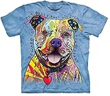 The Mountain Men's Beware of Pit Bulls T-Shirt, Blue, XL