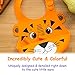 Animal Friends Silicone Baby Bib, Set of 2 :: Waterproof Silicone Bib with Pocket to Catch Food & Drool :: Easy Care, Washable, Dishwasher Safe :: Unisex with Tiger & Giraffe Prints by Walabi