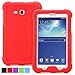 Galaxy Tab 3 Lite 7.0 / Galaxy Tab E Lite 7.0 Case - Poetic [Corner/Bumper Protection][Sound-Amplification] Silicone Case for Samsung Galaxy Tab 3 Lite 7.0 (2014)/ Galaxy Tab E Lite 7.0 (2016) Red