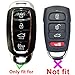 Coolbestda Rubber 4 Buttons Key Fob Cover Remote Case Keyless Protector Skin Jacket for 2019 2020 2021 2022 2023 Hyundai Kona Santa Fe Elantra GT Veloster Accent Venue
