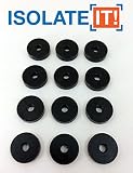 Isolate It: Sorbothane Vibration Isolation Washer 50 Duro (.13" ID - 0.5" OD - .13" Deep) - 12 Pack