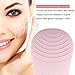 SIXPLUS Silicone Facial Cleansing Brush Deep Cleanse and Exfoliating (Pink)