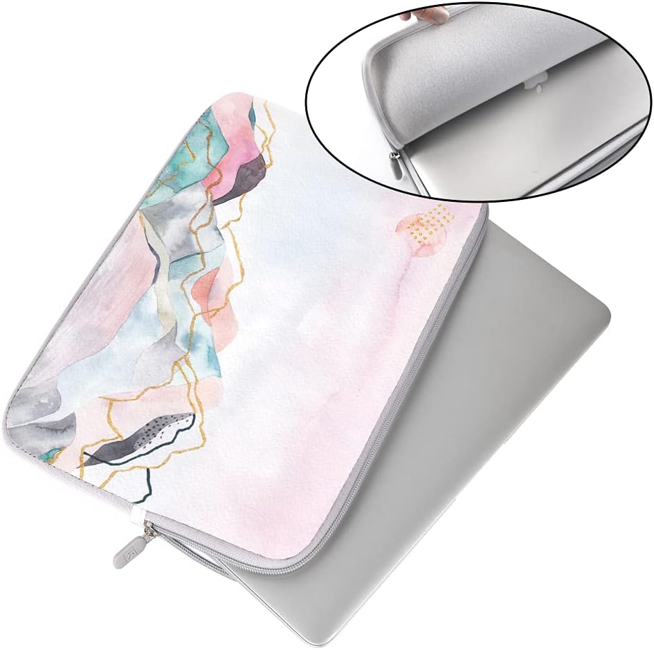 Laptop Sleeve, iCasso 13-13.3 Inch Stylish Flower Pattern Canvas Stitching Leather Briefcase Cover Case Bag for MacBook Air/Pro/Ultrabook/Notebook/iPad Pro - Watercolor Scenery