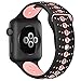 GHIJKL Sports Band Compatible for Apple Watch 38mm 40mm, Soft Silicone Replacement iWatch Wristband Compatible for Apple Watch Sport, Series 1, 2, 3, 4-Black/Pink-38mm, 40mm
