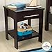 KidKraft Addison Wooden Twin Side Table with Drawer, Children's Bedroom Furniture - Espresso, Gift for Ages 3+