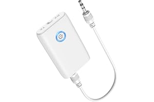 Ankilo Upgraded Bluetooth 5.3 Transmitter Receiver, 2 in 1 Wireless Bluetooth Adapter, Portable Aux Adapter for Car, Audio Receiver for Laptop, Radio, Headphones, Speakers, TV, White