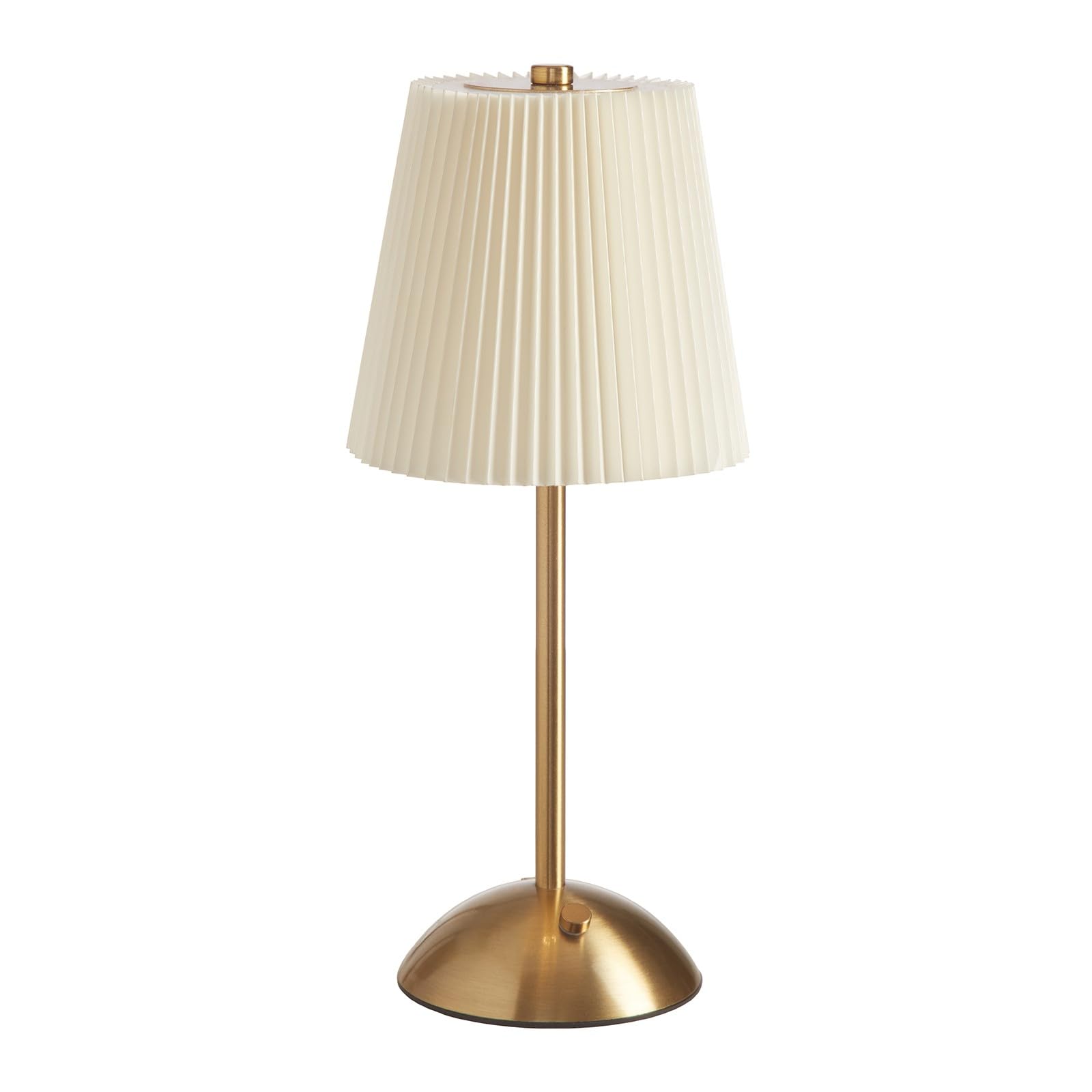 Photo 1 of Cordless Table Lamp, 3000mAh Rechargeable Battery Operated Touch Light, Portable 3-Color Dimmable Vintage Ambient Light Beige Fabric Shade for Dining Table/Bedroom/Kitchen/Bar/Bathroom/Entryway/Gift