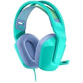 Logitech G335 Wired Gaming Headset, with Flip to Mute Microphone, 3.5mm Audio Jack, Memory Foam Earpads, Lightweight - Mint