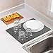 Topsky Microfiber Dish Drying Mat 2 Pack, 20 X 15 Inch Kitchen Counter Mats Reversible Baby Bottles Dish Dry Pad,Super Absorbent Gray