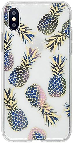 iPhone X Case, OFFAY Transparent Clear Flexible Soft Silicone (TPU) Protection Case, Unique Pattern Case Cover for Apple iPhone X - Ananas